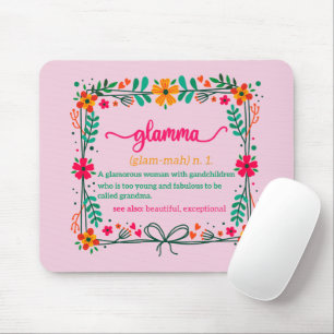 Flower Frame Glamma Grandma Grandmother Definition Mouse Mat