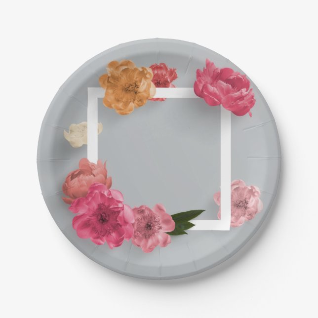Flower Frame Paper Plate (Front)