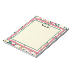 Flower Frame with Light Yellow Background  Notepad