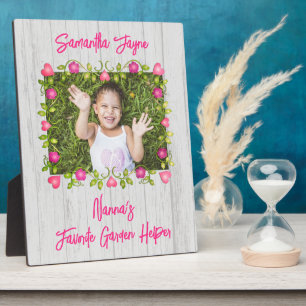 Flower Frame Wood Look Personalised Gift Plaque