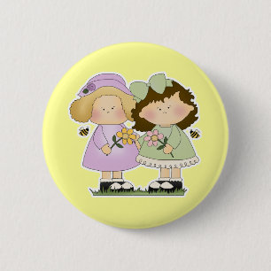 Flower Friends Girls 6 Cm Round Badge