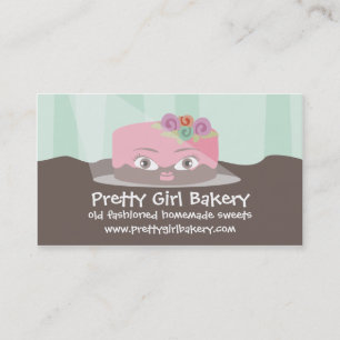 Flower frosted decorated cake baking business card