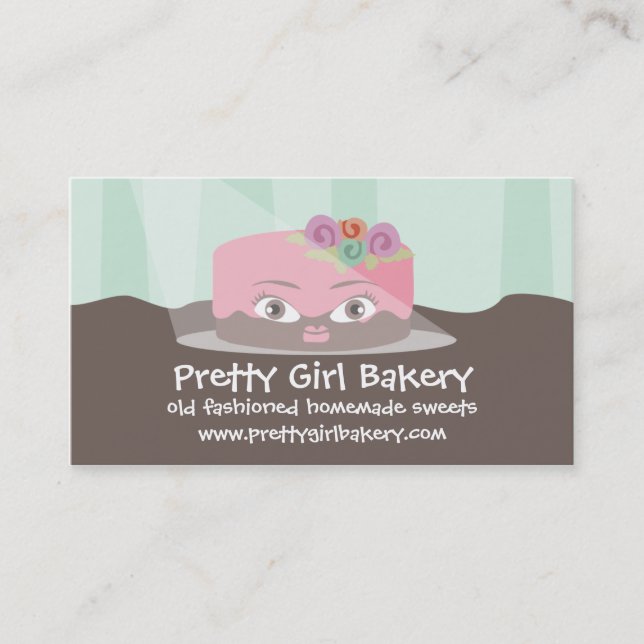 Flower frosted decorated cake baking business card (Front)