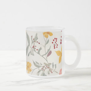 Flower Frosted Glass Mug