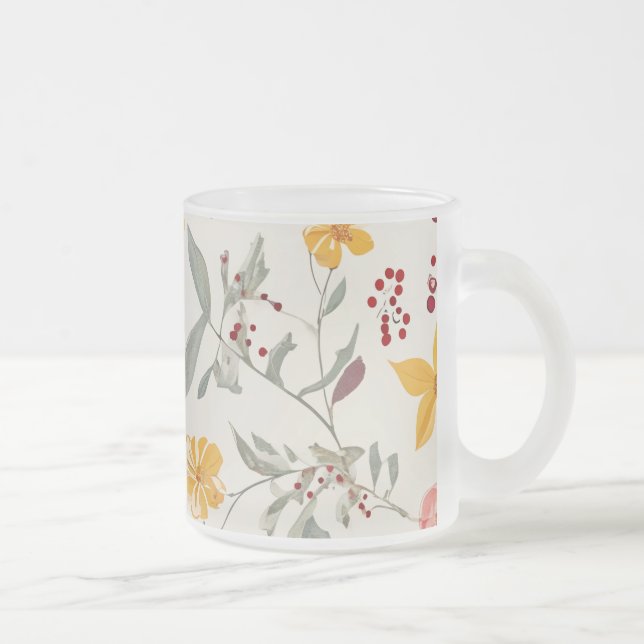 Flower Frosted Glass Mug (Right)