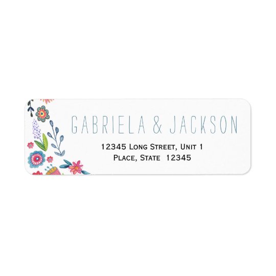 Flower Fun Wedding | Return Address Labels
