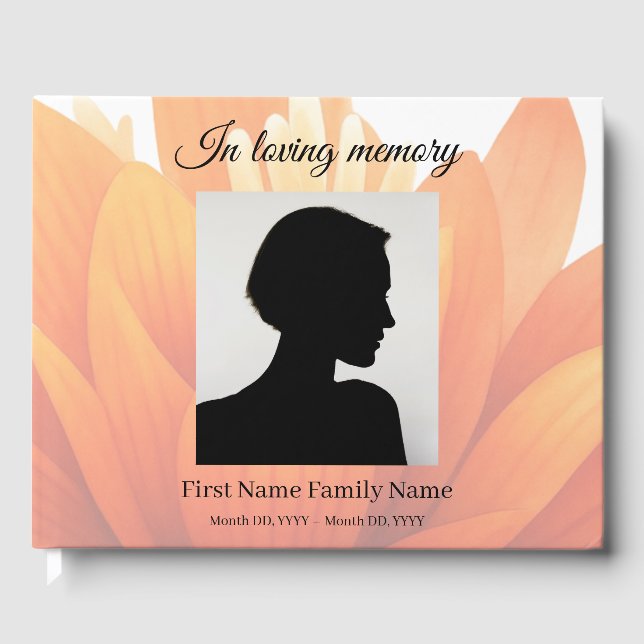 flower funeral guest book (Front)