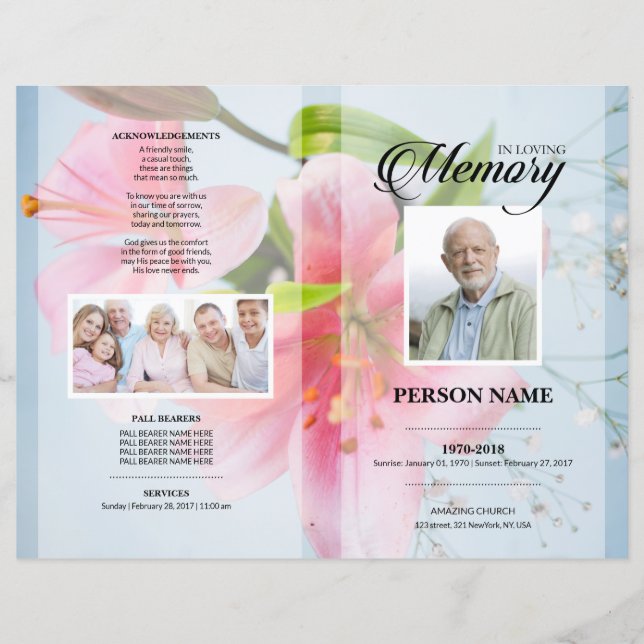 Flower Funeral Template (Front)