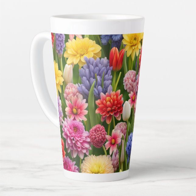 Flower Garden #44 -  Latte Mug (Left Angle)