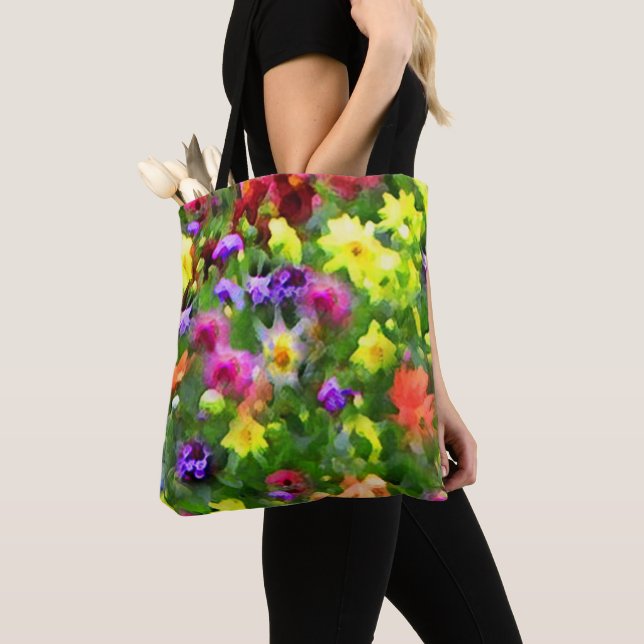 Flower Garden Abstract Floral Impressions Tote Bag (Close Up)