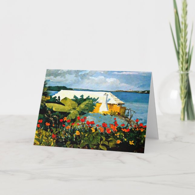 Flower Garden and Bungalow by Winslow Homer Card (Front)