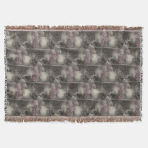 Flower Garden Antique Chair Nature Art Pattern Throw Blanket