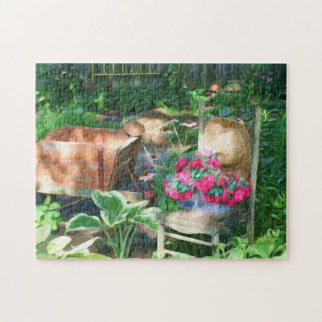 Flower Garden Arrangement Oil Painting  Jigsaw Puzzle (Horizontal)
