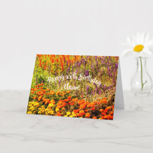 Flower Garden Art Personalised Birthday   Card