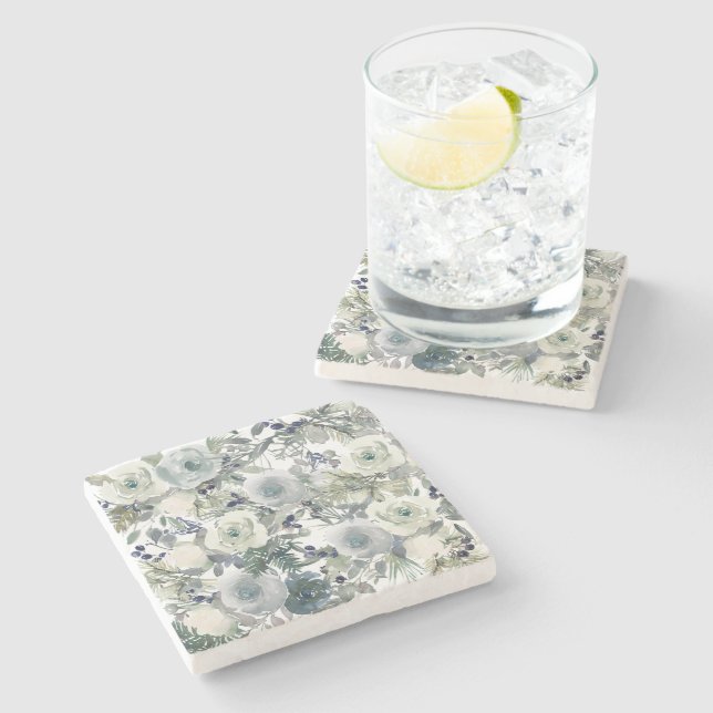 Flower Garden Art Stone Coaster (Side)