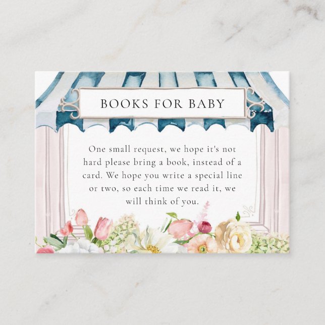 Flower Garden Baby Shower Books for Baby Enclosure Card (Front)