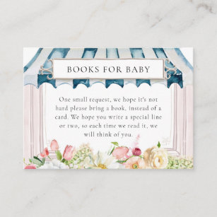 Flower Garden Baby Shower Books for Baby Enclosure Card