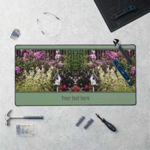 Flower Garden Bird House Painting Personalised Desk Mat