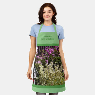 Flower Garden Birdhouse Art Personalised Apron