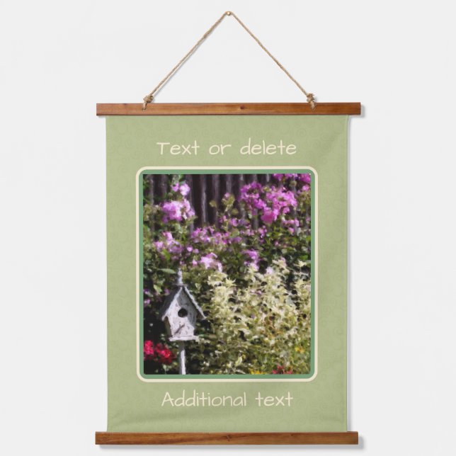 Flower Garden Birdhouse Painting Personalised  Hanging Tapestry (Front)