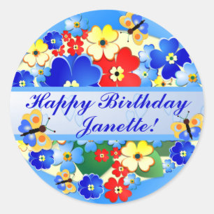 Flower Garden ~ Birthday Sticker