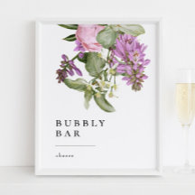 Flower Garden Bridal Shower Bubbly Bar Sign