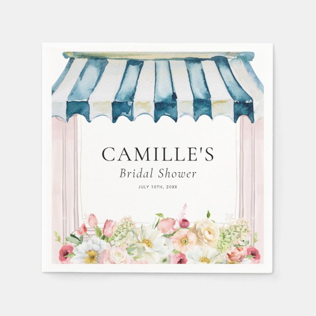 Flower Garden Bridal Shower Invitation Napkin (Front)