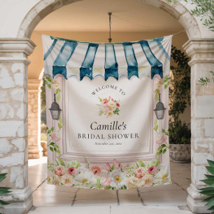 Flower Garden Bridal Shower Welcome Backdrop Tapestry