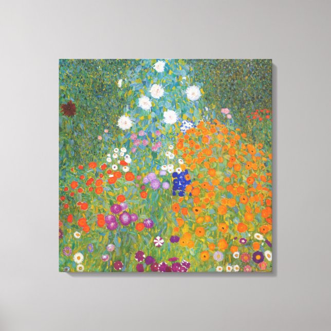 Flower Garden (by Gustav Klimt) Canvas Print (Front)