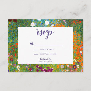 Flower Garden by Gustav Klimt Floral RSVP Card