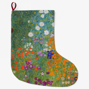 Flower Garden (by Gustav Klimt) Large Christmas Stocking