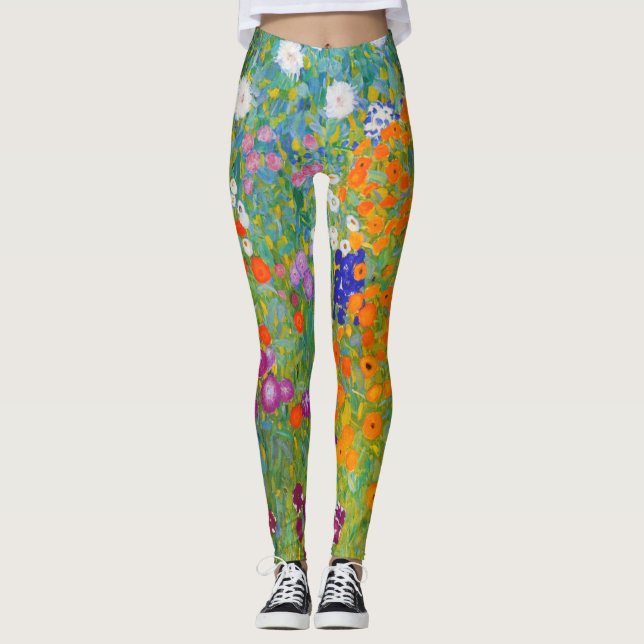 Flower Garden by Gustav Klimt Leggings (Front)