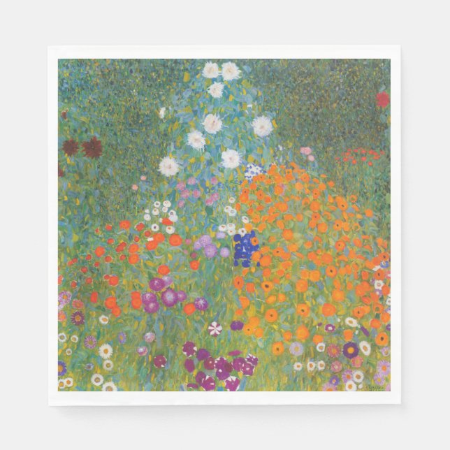 Flower Garden (by Gustav Klimt) Napkin (Front)