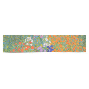 Flower Garden by Gustav Klimt Short Table Runner