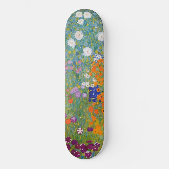 Flower Garden (by Gustav Klimt) Skateboard (Front)