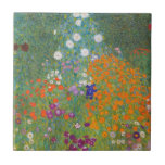 Flower Garden (by Gustav Klimt) Tile<br><div class="desc">This design features a painting by Austrian artist Gustav Klimt (1862–1918). It is a depiction of a beautiful flower garden in Klimt's typical impressionist style. The flowers almost look like they're overflowing, and it's impossible not to feel uplifted by their beauty. The original work was completed in 1907 and its...</div>