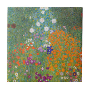 Flower Garden (by Gustav Klimt) Tile