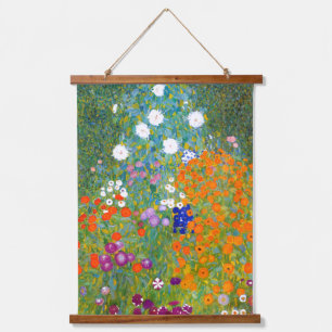 Flower Garden by Gustav Klimt Vintage Floral Hanging Tapestry