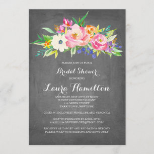 Flower Garden Chalk   Bridal Shower Invitation
