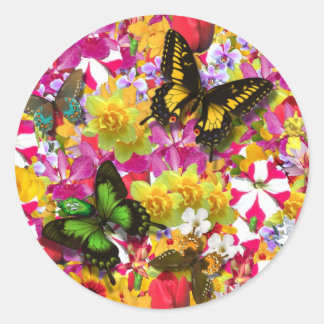 Flower Garden Classic Round Sticker