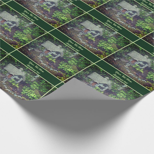 Flower Garden Cottage Personalised Wrapping Paper (Corner)
