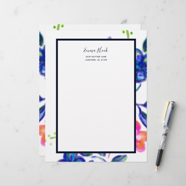 Flower Garden Custom Letterhead (Front/Back In Situ)