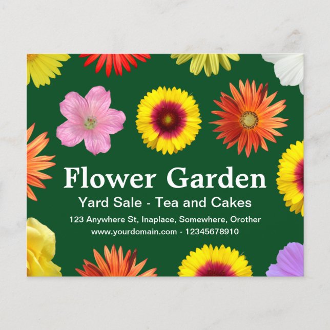 Flower Garden - Dark Green 02481c Flyer (Front)