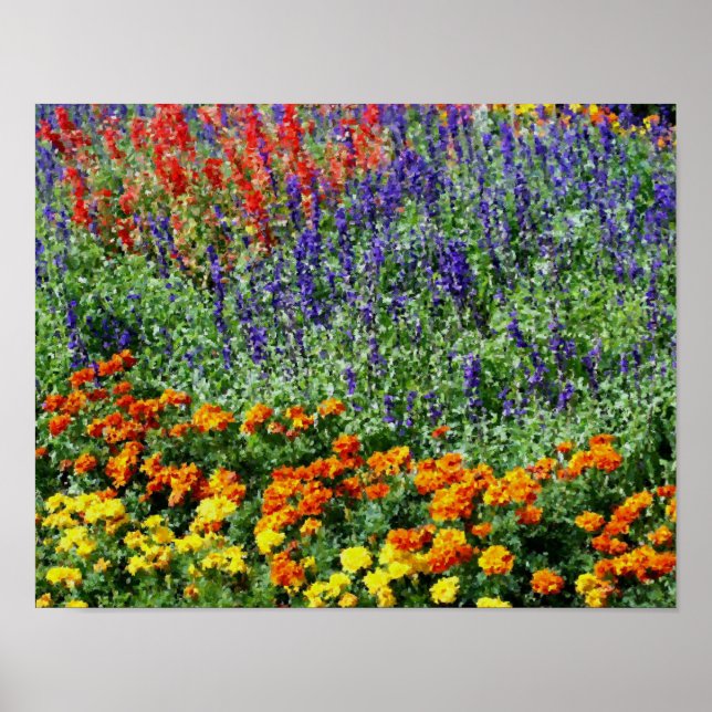 Flower Garden Digital Art Painting Poster (Front)