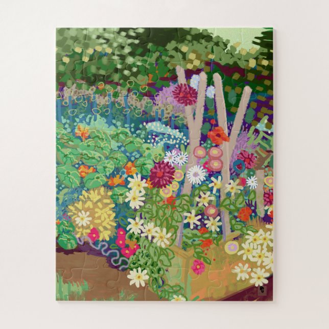Flower Garden digital art print Jigsaw Puzzle (Vertical)