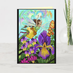 Flower Garden Fairy Birthday Card
