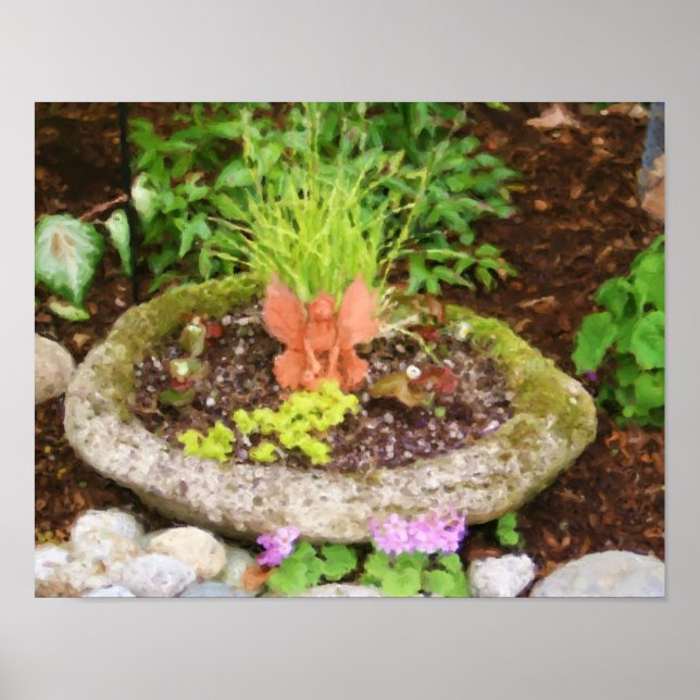 Flower Garden Fairy Photo Painting Poster (Front)