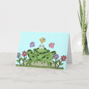 Flower Garden Frog T-shirts and Gifts Card