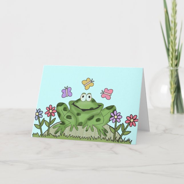 Flower Garden Frog T-shirts and Gifts Card (Front)