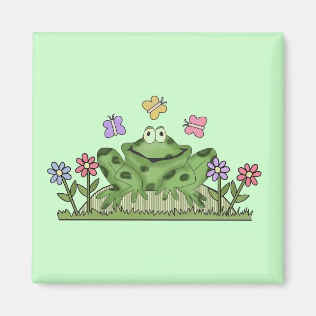 Flower Garden Frog T-shirts and Gifts Magnet (Front)